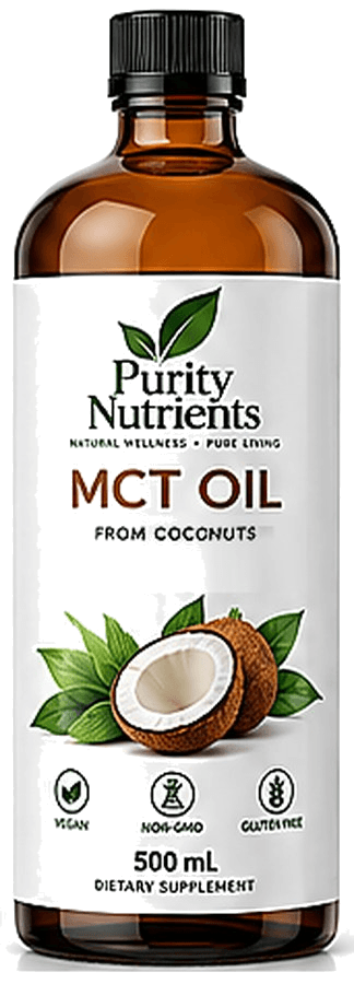 Purity Nutrients MCT Oil, amber bottle